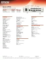 Preview for 4 page of Epson AP-60 - Projector Sound Solution Brochure & Specs