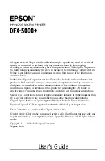 Preview for 7 page of Epson DFX-5000+ User Manual