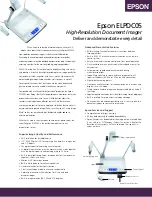 Epson ELPDC05 - High Resolution Document Imager Camera Specifications preview