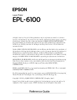 Preview for 3 page of Epson EPL-6100 Reference Manual