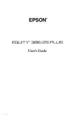 Preview for 3 page of Epson Equity 386/25 User Manual