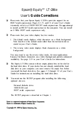 Preview for 2 page of Epson Equity LT-286e User Manual