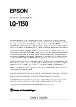 Preview for 3 page of Epson LQ-1150 II User Manual