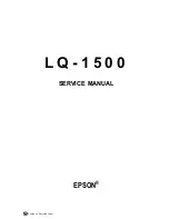 Preview for 1 page of Epson LQ-1500 Service Manual