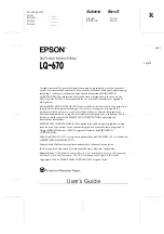 Preview for 3 page of Epson LQ 670 - B/W Dot-matrix Printer User Manual