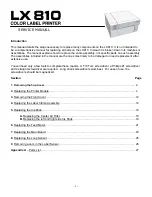 Epson LX-810 Service Manual preview