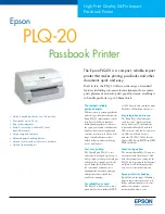 Epson PLQ-20 Specifications preview