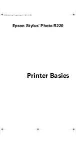 Epson R220 - Stylus Photo Color Inkjet Printer Printer Basics Manual preview