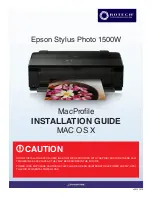 Epson Stylus Photo 1500W Installation Manual preview