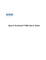 Preview for 1 page of Epson SureColor P600 Series User Manual