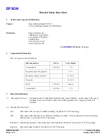 Preview for 1 page of Epson T537120 Material Safety Data Sheet