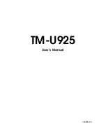 Preview for 1 page of Epson U925 - TM B/W Dot-matrix Printer User Manual