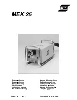 Preview for 1 page of ESAB MEK 25 Nstruction Manual