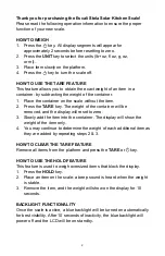 Preview for 2 page of Escali SLR157 Product Manual