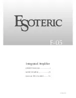 Esoteric F-05 Owner'S Manual preview