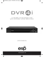 Preview for 1 page of ESP 4 CHANNEL NETWORKABLE DVR WITH NTEGRAL 500GB HARD DRIVE User Manual