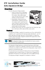 ETC Echo Expansion Bridge Installation Manual preview