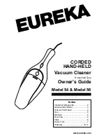 Preview for 1 page of Eureka 54 Owner'S Manual