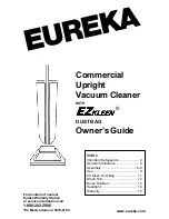 Preview for 1 page of Eureka C2132B - Home Care Commercial Upright Vacuum Owner'S Manual