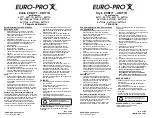 Preview for 2 page of Euro-Pro XB777 Quick Start Manual