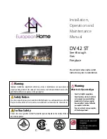 European Home DV 42 ST Installation, Operation And Maintenance Manual preview