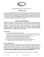 Preview for 7 page of European Touch ALTERA SPA Owner'S Manual