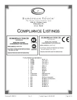 Preview for 5 page of European Touch Rinato SPA Owner'S Manual