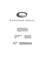 Preview for 18 page of European Touch Rinato SPA Owner'S Manual