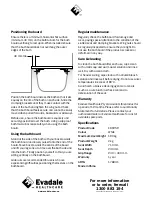 Preview for 2 page of Evadale Healthcare ED1959 Set Up And Operation Manual