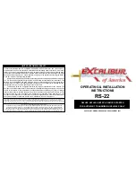 Preview for 1 page of Excalibur Excalibur RS-22 Operating & Installation Instructions Manual