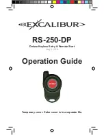 Preview for 1 page of Excalibur RS-250-DP Operation Manual