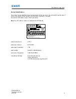 Preview for 8 page of Exor eX705 Operating Instructions Manual