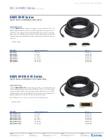 Extron electronics HDMI M-M Series Specification Sheet preview