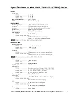 Extron electronics HPA 2001-100V Specifications preview