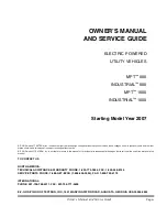 Preview for 3 page of Ezgo INDUSTRIAL 1000 2007 Owner'S And Service Manual