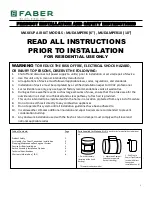 Faber MUDAMPER10 Product Installation And Safety Instructions preview