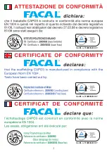 Preview for 2 page of FACAL CAPO-3 Use And Maintenance Handbook