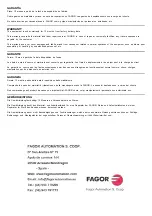 Preview for 4 page of Fagor 100P Installation Manual