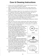 Preview for 16 page of Farberware Millennium FPC800V Use & Care Instructions Manual