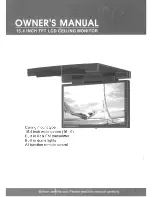 Preview for 1 page of Farenheit 15.4 inch TFT LCD Ceiling Monitor Owner'S Manual