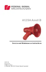 Preview for 13 page of Federal Signal Corporation A12SA Service And Maintenance Instructions