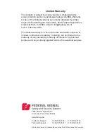 Preview for 2 page of Federal Signal Corporation IS-I-IP15X Manual