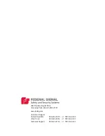 Preview for 20 page of Federal Signal Corporation PA300 Series 690009 Installation And Instruction Manual