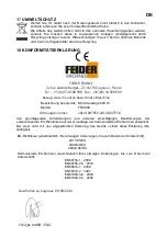 Preview for 100 page of Feider Machines FRX600 Instruction Manual