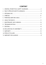 Preview for 2 page of Feider Machines FSP600W User Manual