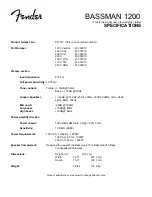 Preview for 3 page of Fender Bassman 1200 Service Manual