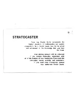 Preview for 2 page of Fender Stratocaster Owner'S Manual