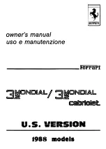 Preview for 2 page of Ferrari 1988 Mondial 3.2 U.S. Owner'S Manual