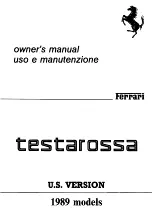 Preview for 2 page of Ferrari 1989 Testarossa Owner'S Manual