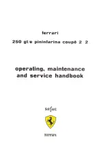 Preview for 2 page of Ferrari 250 gt/e pininfarina coupe 2-2 Operating, Maintenance And Service Handbook Manual